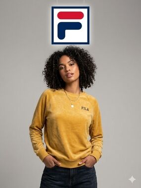 Fila Women's Mustard Yellow Crew Sweatshirt Ptp 21,5''